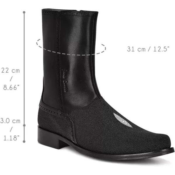 FRANCO CUADRA Mens Dress Boots in Genuine Stingray Leather BlackFRANCO CUADRA Mens Dress Boots in Genuine Stingray Leather Black