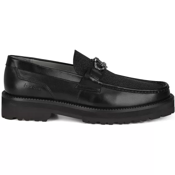 FRANCO CUADRA Mens Moccasin in Genuine Stingray LeatherBlack