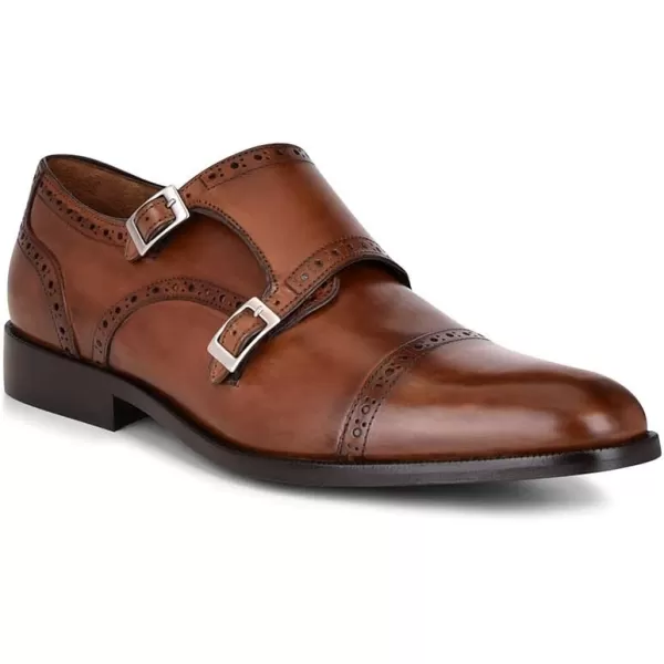 FRANCO CUADRA Mens Monkstrap Shoes in Genuine LeatherBrown