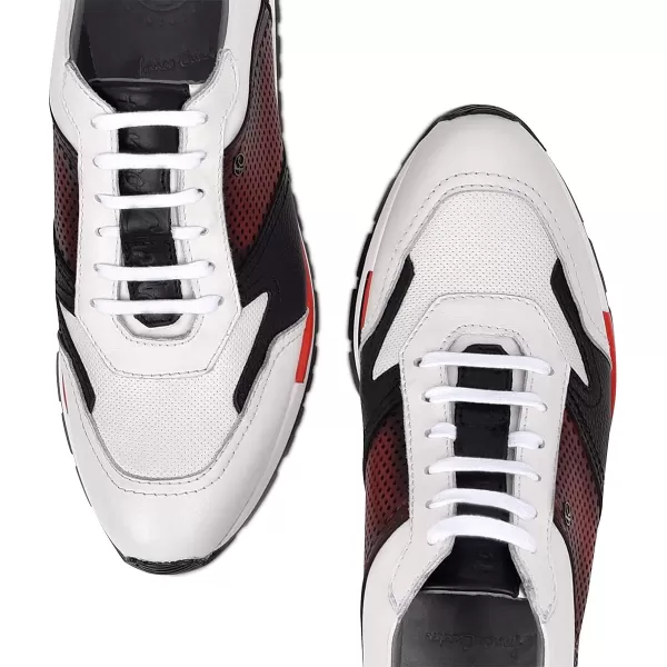 FRANCO CUADRA Mens Sneakers in Bovine Leather RedRed