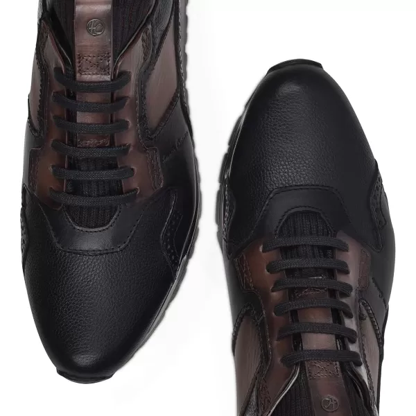 FRANCO CUADRA Mens Sneakers with Laces in Bovine LeatherBlack