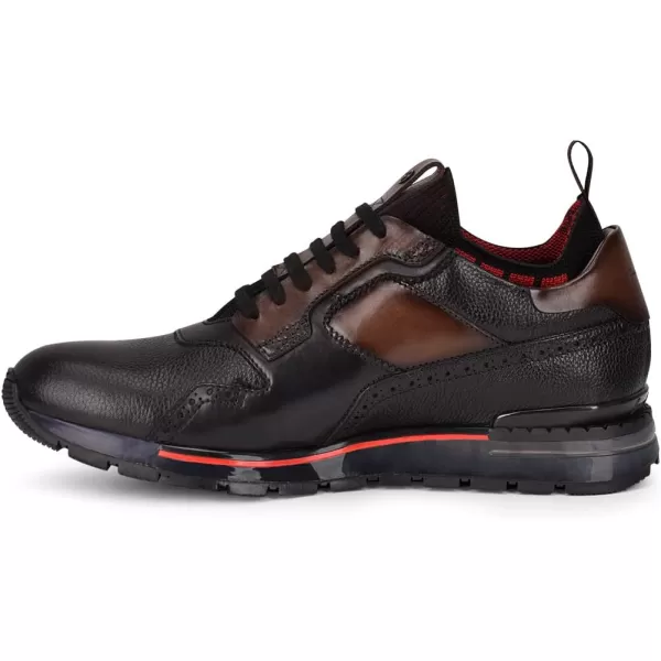 FRANCO CUADRA Mens Sneakers with Laces in Bovine LeatherBlack