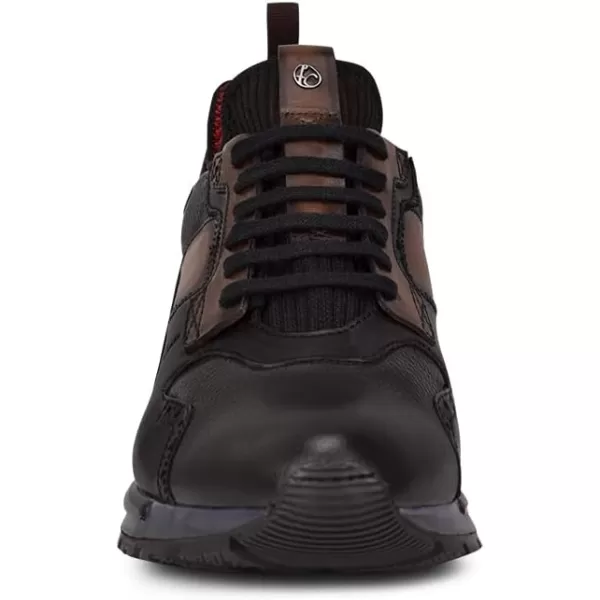 FRANCO CUADRA Mens Sneakers with Laces in Bovine LeatherBlack