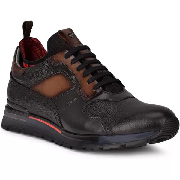 FRANCO CUADRA Mens Sneakers with Laces in Bovine LeatherBlack