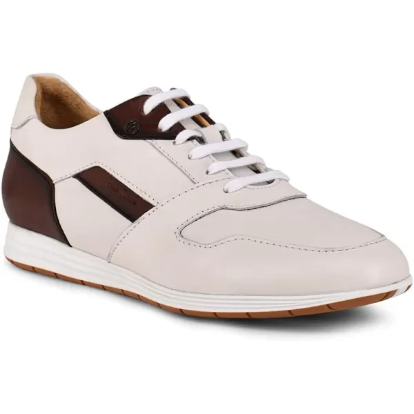 FRANCO CUADRA Mens Sneakers with Laces in Bovine LeatherWhite