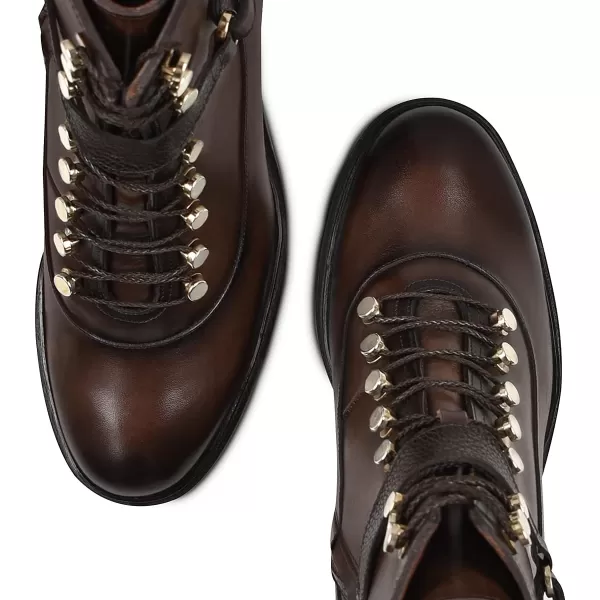 FRANCO CUADRA Womens Bootie in Genuine Leather with LacesBrown