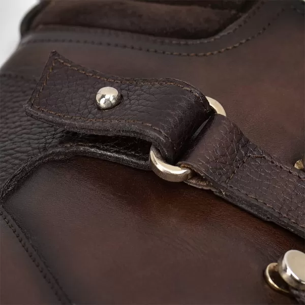 FRANCO CUADRA Womens Bootie in Genuine Leather with LacesBrown