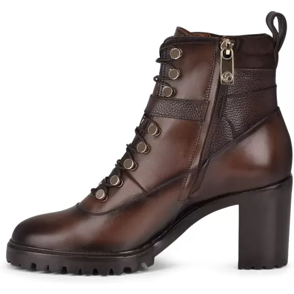 FRANCO CUADRA Womens Bootie in Genuine Leather with LacesBrown