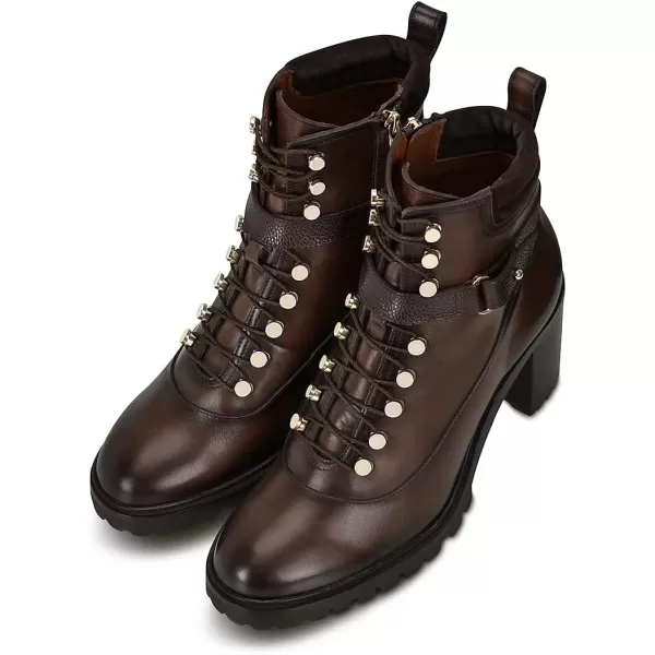 FRANCO CUADRA Womens Bootie in Genuine Leather with LacesBrown
