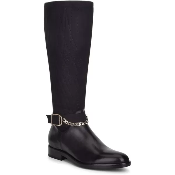 FRANCO CUADRA Womens Riding Boot in Genuine Leather with Suede BlackBlack