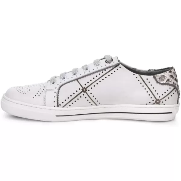 FRANCO CUADRA Womens Sneakers in Bovine Leather with Genuine Python LeatherWhite