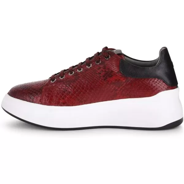 FRANCO CUADRA Womens Sneakers in Genuine Python Leather with Bovine LeatherRed