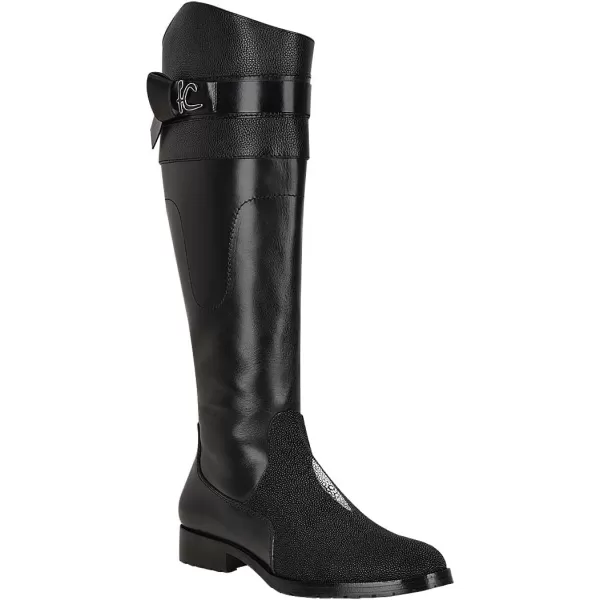 FRANCO CUADRA Womens Tall Riding Boot in Genuine Stingray Leather BlackBlack