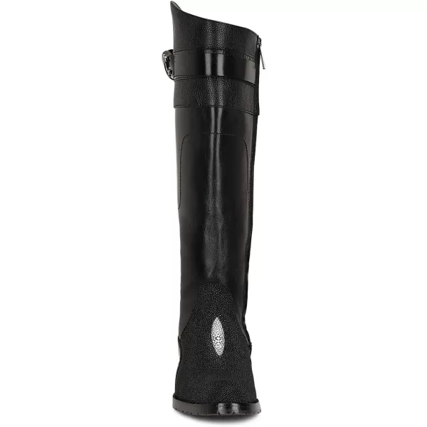 FRANCO CUADRA Womens Tall Riding Boot in Genuine Stingray Leather BlackBlack