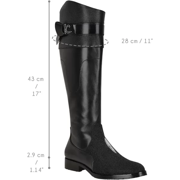 FRANCO CUADRA Womens Tall Riding Boot in Genuine Stingray Leather BlackBlack