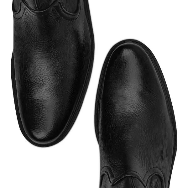 Franco Cuadra Mens Boot in Genuine Deer Leather BlackBlack