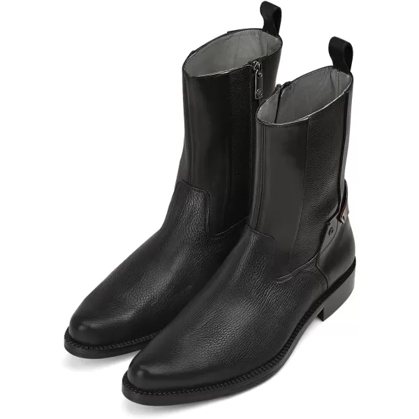 Franco Cuadra Mens Dress Boots in Genuine Deer Leather BlackBlack