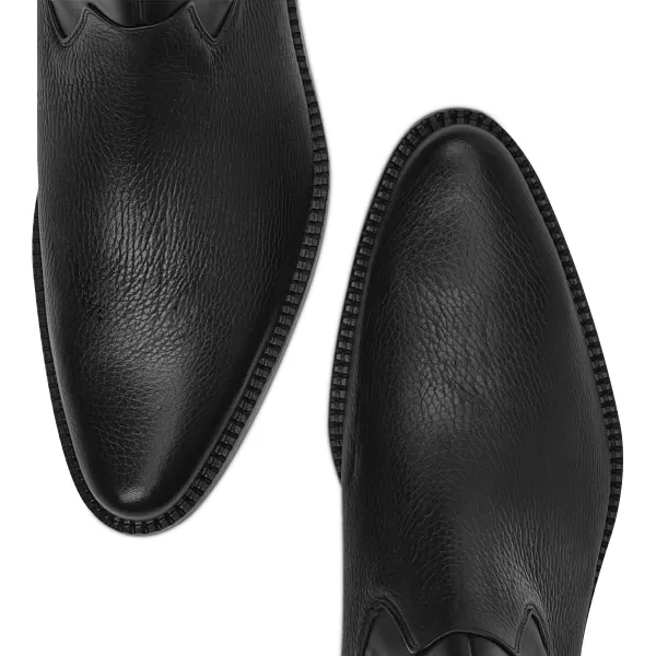 Franco Cuadra Mens Dress Boots in Genuine Deer Leather BlackBlack