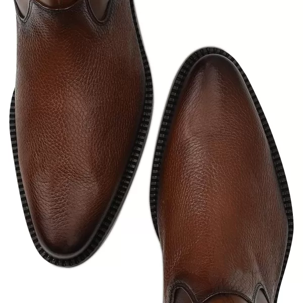 Franco Cuadra Mens Dress Boots in Genuine Deer Leather BrownBrown