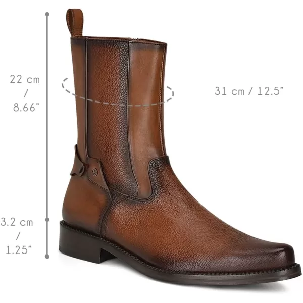 Franco Cuadra Mens Dress Boots in Genuine Deer Leather BrownBrown