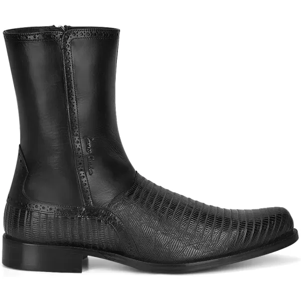 Franco Cuadra Mens Dress Boots in Genuine Lizard Leather BlackBlack