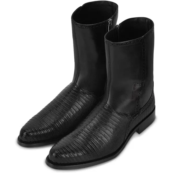 Franco Cuadra Mens Dress Boots in Genuine Lizard Leather BlackBlack