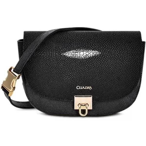 CUADRA Womens Beltbag in Genuine Stingray Leather Black BO459MABlack