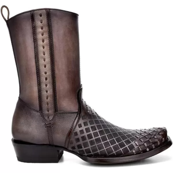 Cuadra Mens Boot in Genuine Leather with Zipper BlackGrey