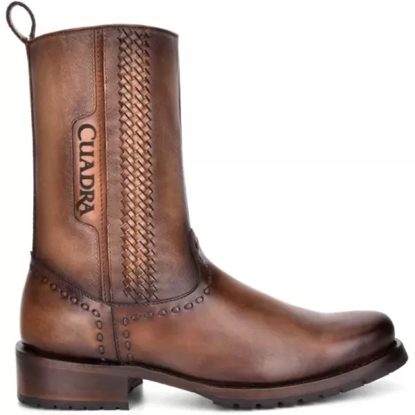 Cuadra Mens Boot in Genuine Leather with Zipper BrownBrown