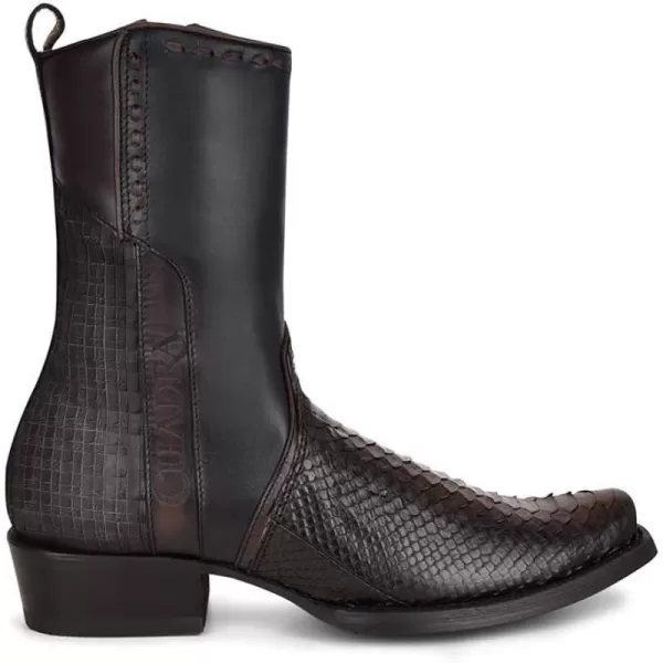 Cuadra Mens Boot in Genuine Python Leather and Bovine LeatherBlack