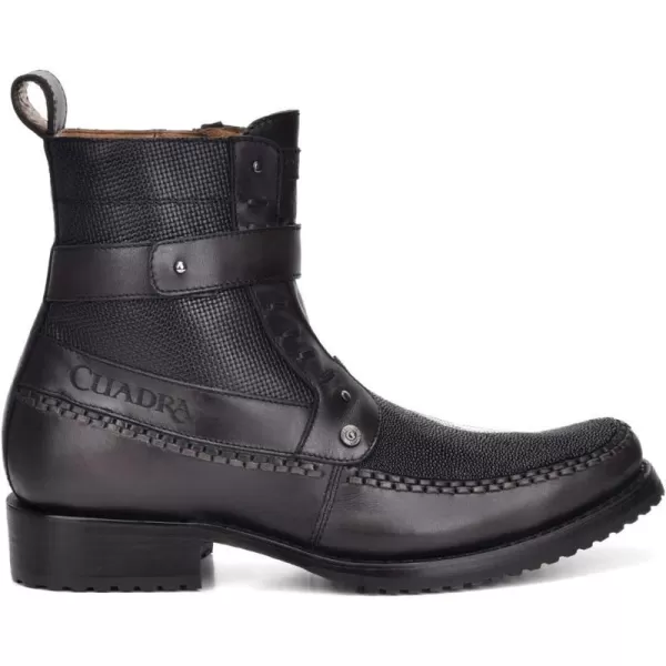 Cuadra Mens Boot in Genuine Stingray Leather with Zipper BlackBlack