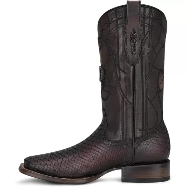 Cuadra Mens Boot in Python Leather With laser engraving 3Z2LPHBlack