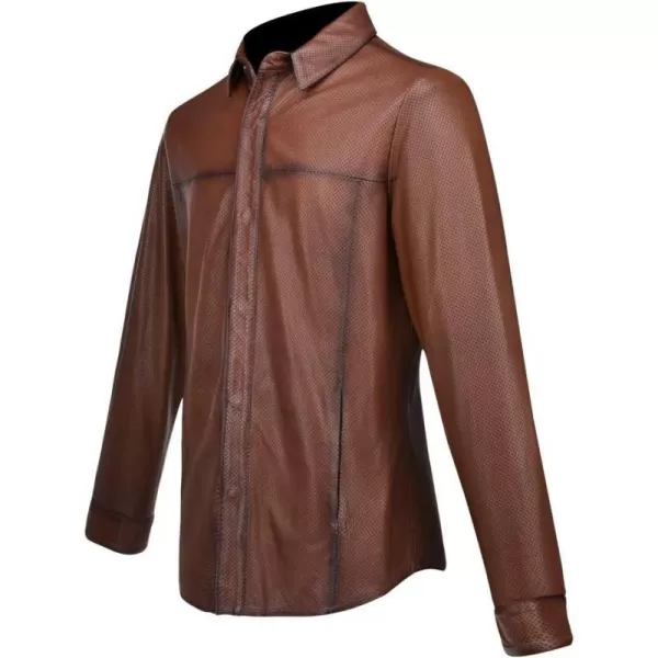 Cuadra Mens Camisole in Genuine LeatherBrown