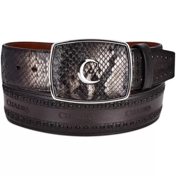 Cuadra Mens Cowboy Belt in Genuine Python Leather BlackCuadra Mens Cowboy Belt in Genuine Python Leather Black