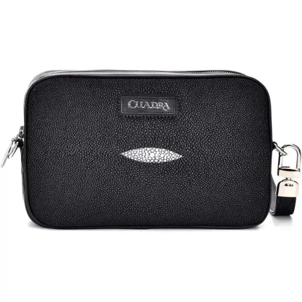 Cuadra Mens Document Bag in Genuine Stingray Leather BlackBlack