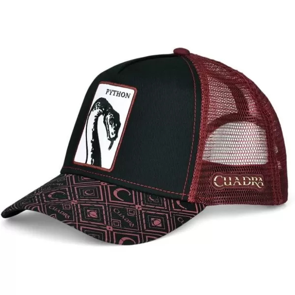 Cuadra Mens Snapback Cap with Wine Python Patch 0PYTWBX Red black Talla nicaCuadra Mens Snapback Cap with Wine Python Patch 0PYTWBX Red black Talla nica