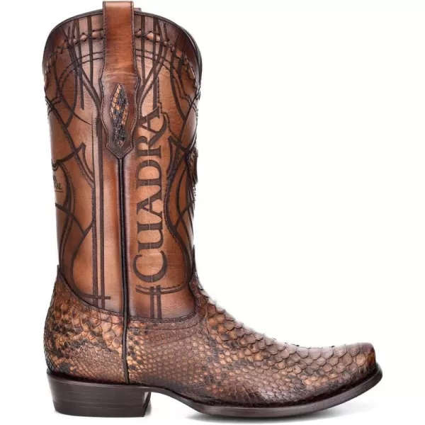 Cuadra Mens Western Boot in Genuine Python Leather 1J1NPHBrown