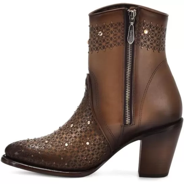 Cuadra Womens Bootie in Bovine Leather Brown with Zipper and Authentic Crystals 4V02RSCuadra Womens Bootie in Bovine Leather Brown with Zipper and Authentic Crystals 4V02RS