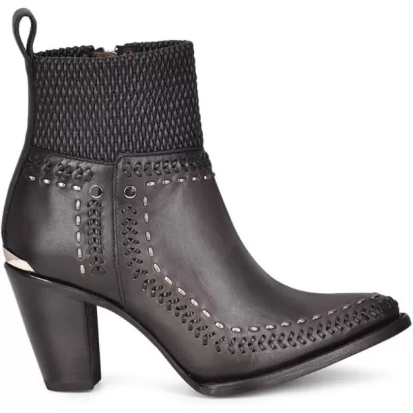 Cuadra Womens Bootie in Bovine Leather with Zipper OxfordBlack