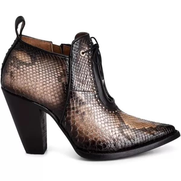 Cuadra Womens Bootie in Genuine Python Leather BlackBlack