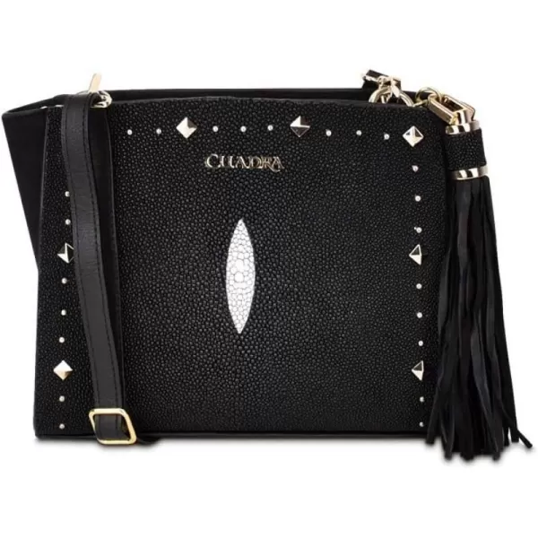 Cuadra Womens Crossbody Bag in Genuine Stingray Leather BlackBlack