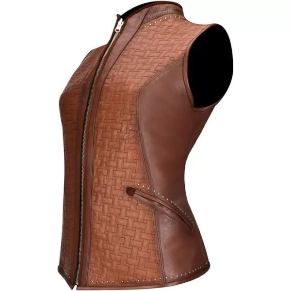 Cuadra Womens Reversible Vest in Genuine LeatherBrown