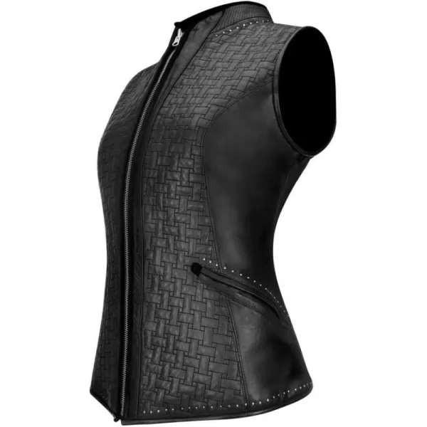 Cuadra Womens Reversible Vest in Ovine Leather with Textile Inner SideBlack