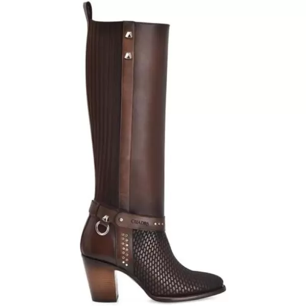 Cuadra Womens Tall Boot in Genuine Leather Brown 4V03RSHoney