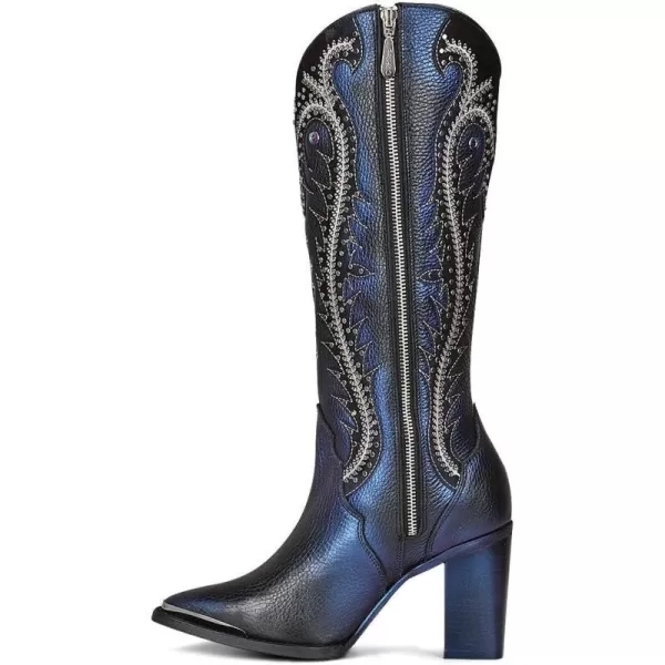 Cuadra Womens Tall Western Boot in Genuine Leather Blue 4I09RSBlack