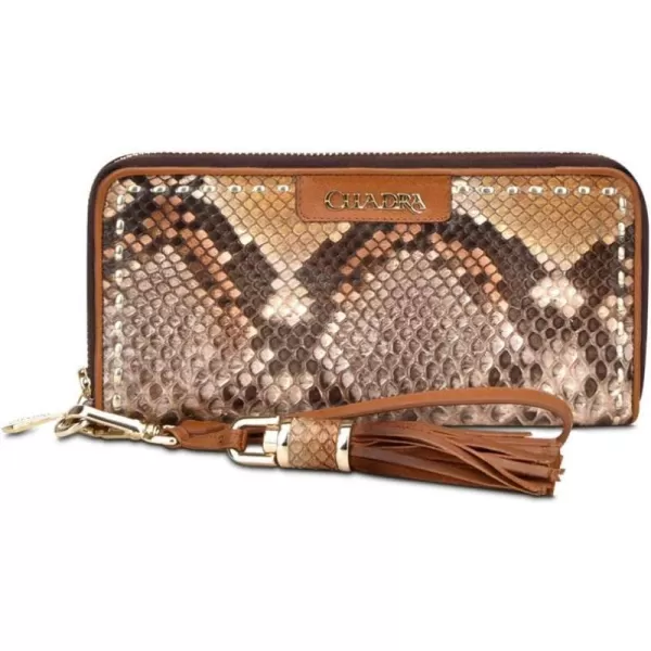 Cuadra Womens Wallet in Genuine Python Leather Brown BD207PIBrown