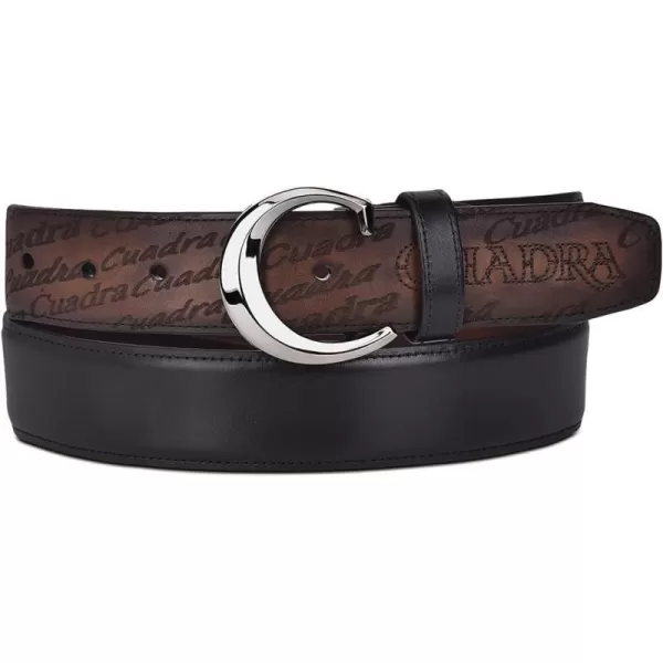 Cuadra mens casual belt in genuine leather with metallic buckle blackCuadra mens casual belt in genuine leather with metallic buckle black