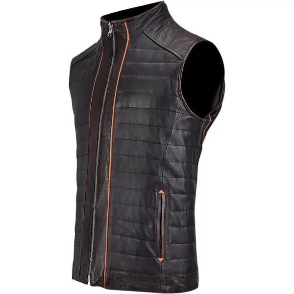 Cuadra mens reversible vest in genuine leather blackBlack