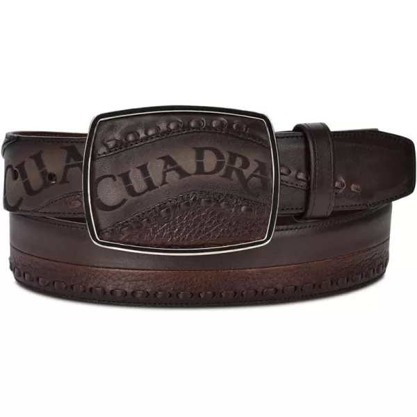 Cuadra mens western belt in genuine leather with laser details brownCuadra mens western belt in genuine leather with laser details brown