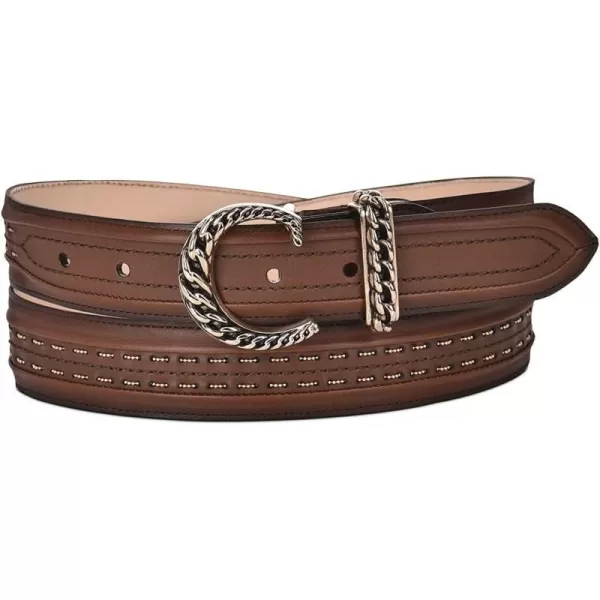 Cuadra womens casual belt in genuine leather with handwoven details brownCuadra womens casual belt in genuine leather with handwoven details brown